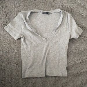 Brandy Grey V-Neck Crop top
